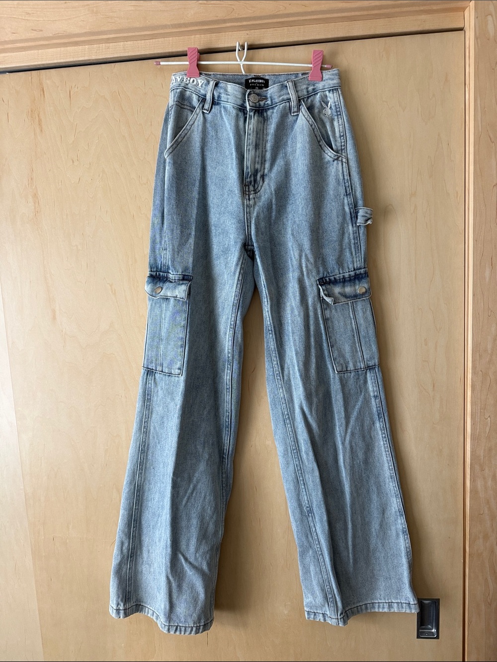 PacSun Light Blue Wide Leg Cargo Jeans